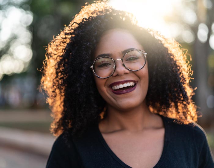 woman laughing